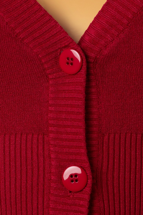 Banned Retro - 50s Lets Go Dancing Cardigan in Deep Red 2