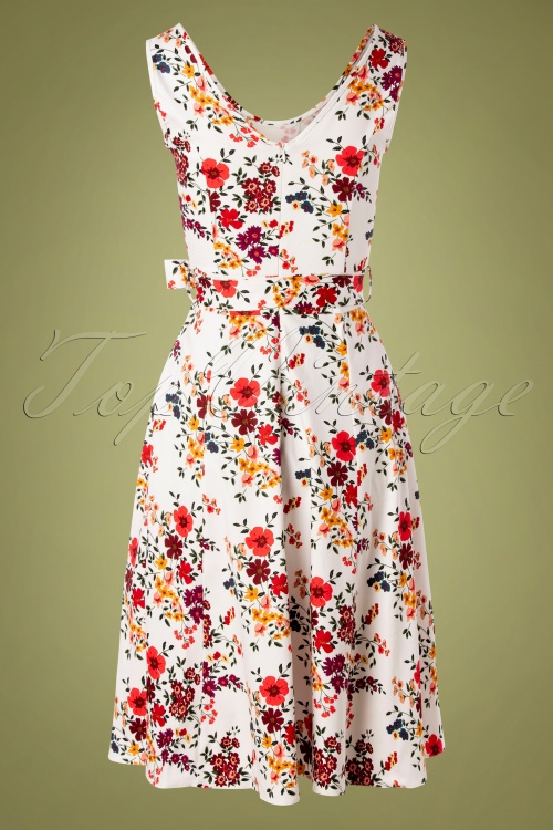 Lady V by Lady Vintage - Charlotte Wildflowers-Kleid in Weiß 3