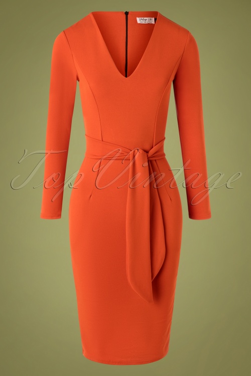Vintage Chic for Topvintage - 50s Chrissie Pencil Dress in Cinnamon
