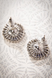 Topvintage Boutique Collection - Sapphire Stud Earrings Années 50 en Argenté  3