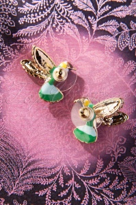 Topvintage Boutique Collection - Like a Bird oorstekers in groen en goud 4
