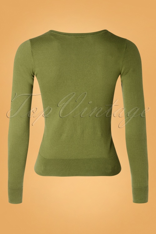 King Louie - 50s Diamond Cotton Club Top in Olive Green 4