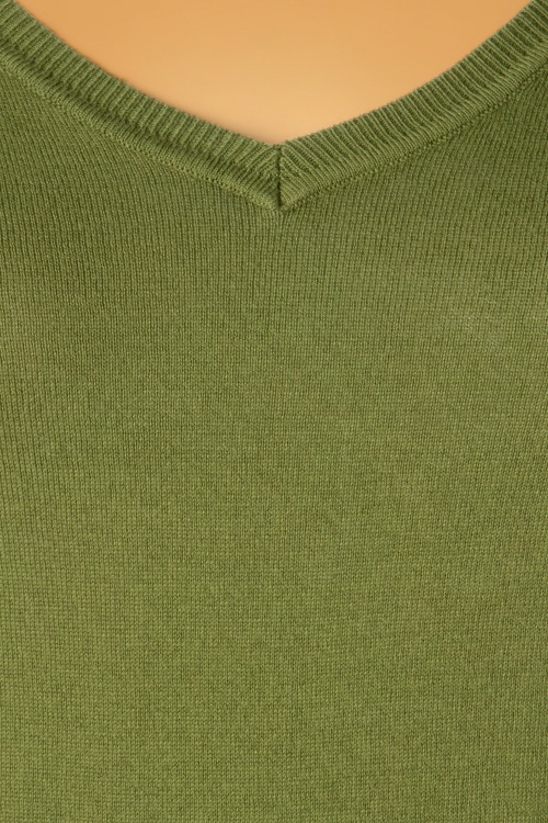 King Louie - 50s Diamond Cotton Club Top in Olive Green 3