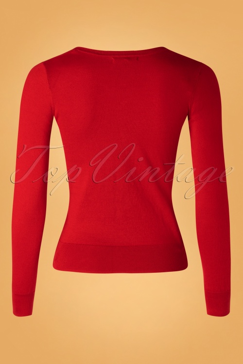 King Louie - 50s Diamond Cotton Club Top in Chili Red 4