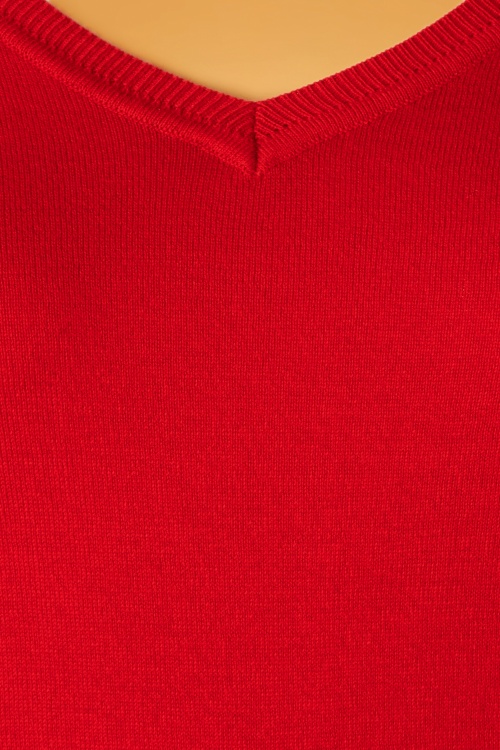 King Louie - 50s Diamond Cotton Club Top in Chili Red 3