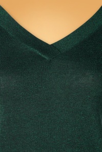 King Louie - 50s Double V Neck Top in Pine Green 4