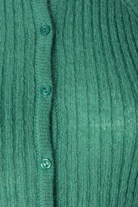 King Louie - 60s Fluffy Roundneck Ajour Cardi in Fir Green 2