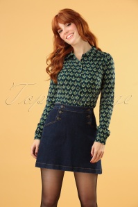 Banned Retro - 40s Polly Swing Skirt in Green