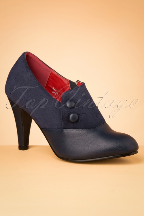 Lulu Hun - 50s Maria Booties in Navy