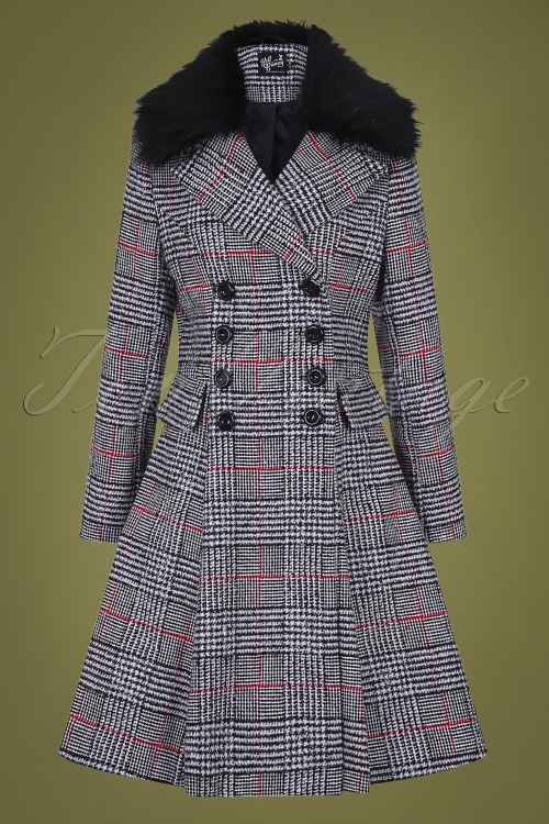 Bunny - 50s Pascale Check Coat in Black and White 2