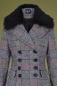 Bunny - 50s Pascale Check Coat in Black and White 4