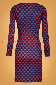 Smashed Lemon - 60s Rowena Sleeved Pencil Dress in Black and Red 4