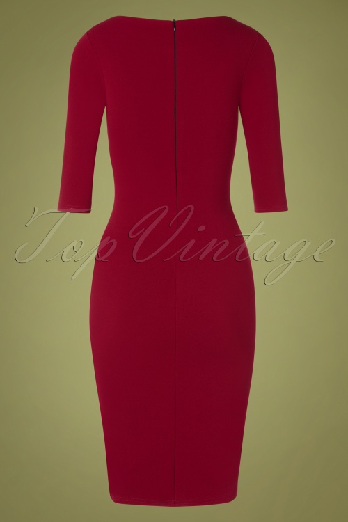 Vintage Chic for Topvintage - 50s Victoria Pencil Dress in Wine 4