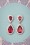 Collectif Clothing - Yvonne Drop Earrings Années 50 en Rouge Rubis