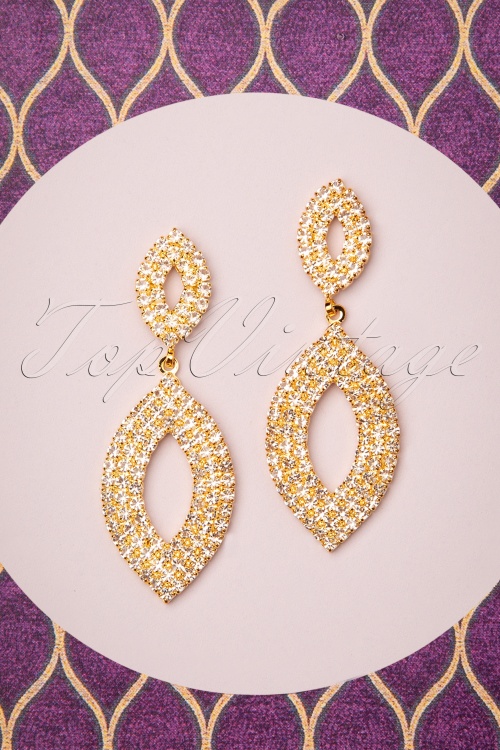 Collectif Clothing - 50s Maxwell Earrings in Pale Gold