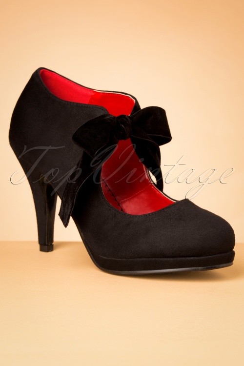 Lulu Hun - Ellen High Heel Shoe Booties Années 50 en Noir