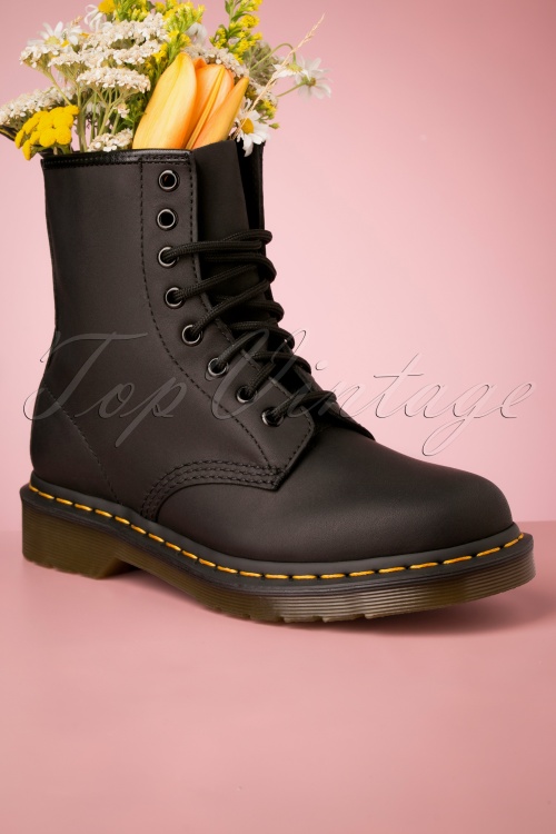 Dr. Martens - 1460 Greasy Ankle Boots in Black 4