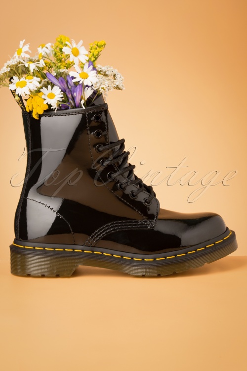 Dr. Martens - 1460 Lamper Patent Ankle Boots in Black 4