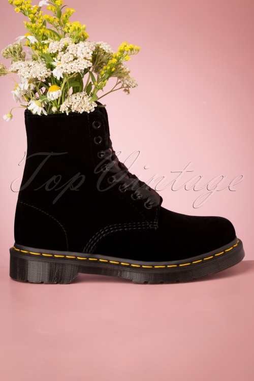 Dr. Martens - 1460 Pascal Velvet Ankle Boots in Black 3