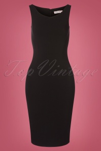 Vintage Chic for Topvintage - 50s Carina Classic Pencil Dress in Black 2