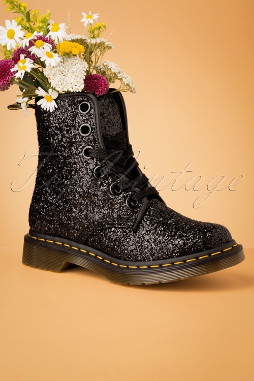 Dr. Martens - 1460 Farrah Chunky Glitter Ankle Boots in Black