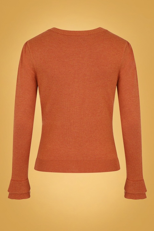 Collectif Clothing - Serenity Cardigan Années 50 en Orange Brûlée 3