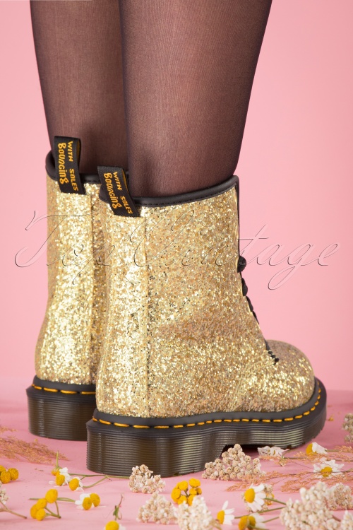 Dr. Martens - 1460 Farrah Chunky Glitter Ankle Boots in Gold 5