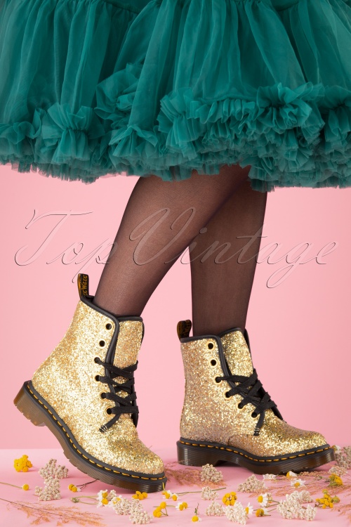 Dr. Martens - 1460 Farrah Chunky Glitter Ankle Boots in Gold 2
