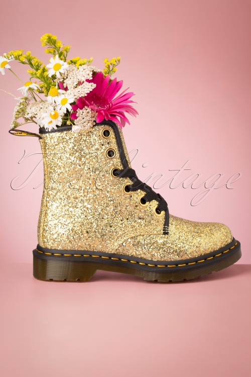 Dr. Martens - 1460 Farrah Chunky Glitter Ankle Boots in Gold 3