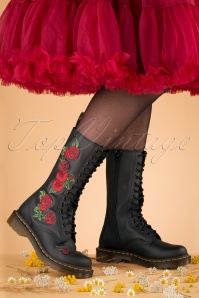 doc martens with red roses