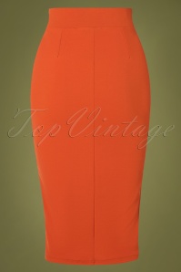 Vintage Chic for Topvintage - Michelle Pencil Skirt Années en Orange Salamandre 3