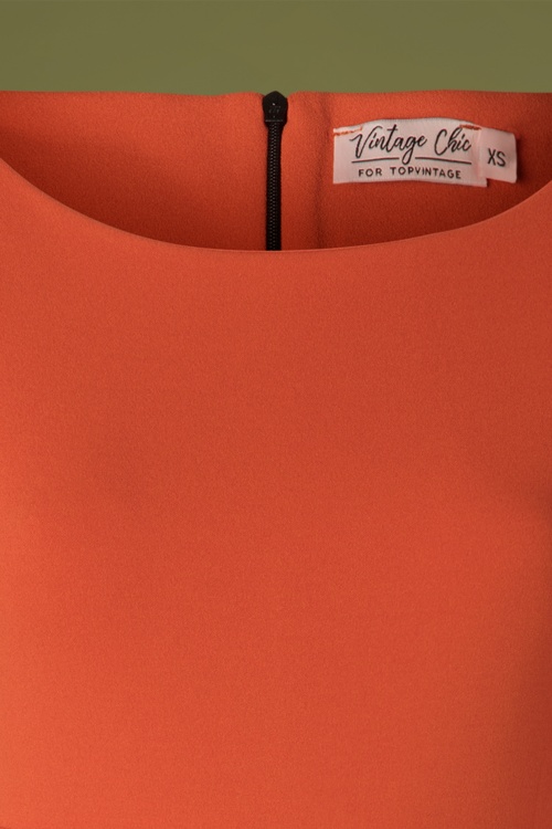 Vintage Chic for Topvintage - Vicky Pencil Dress Années 50 en Orange Salamandre 3