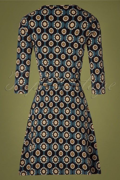 4FunkyFlavours - 60s Groove To Get Down Swing Dress in Blue 3