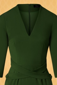Vintage Diva  - The Lauren Pencil Dress in Leaf Green 6