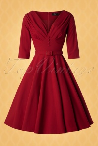 Vintage Diva  - The Jane Swing Dress in Bordeaux 4