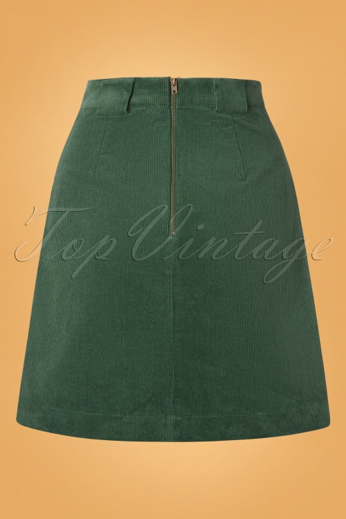 Louche - 70s Kris Cord Carpenter Skirt in Green 4