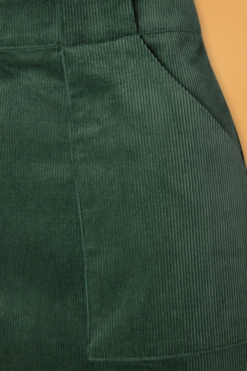 Louche - 70s Kris Cord Carpenter Skirt in Green 3