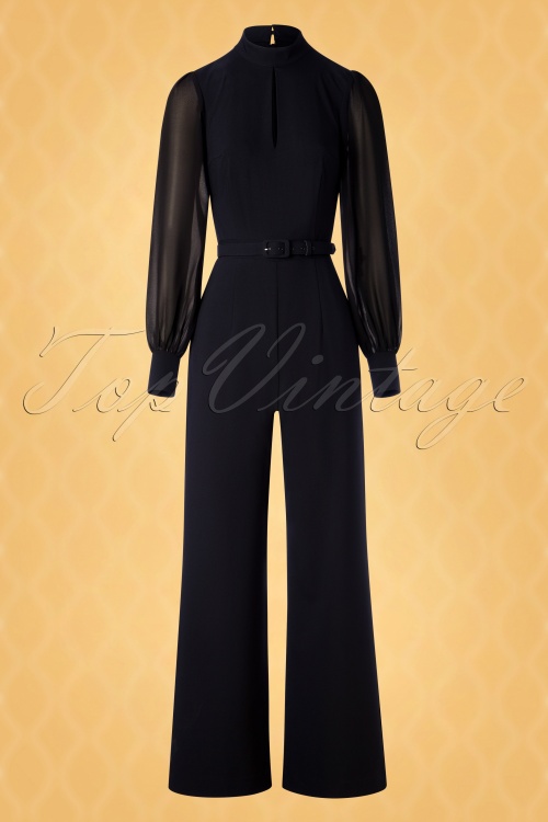 Vintage Diva  - De Gloria-jumpsuit in zwart 5