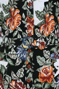 Collectif Clothing - Caterina Forest penciljurk met bloemenprint in zwart 4