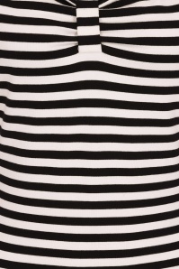 Collectif Clothing - Saskia Striped Top Années 50 en Noir et Blanc 4