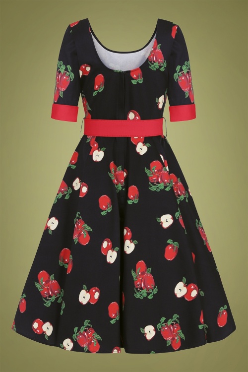 Collectif Clothing - June Apple Swing-Kleid in Schwarz 6