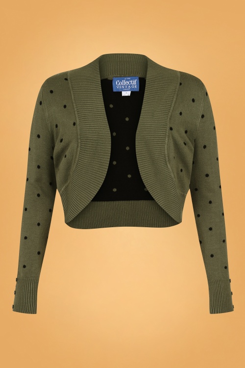 Collectif Clothing - Jean Polka Jacquard Bolero in groen
