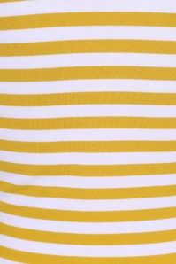 Collectif Clothing - Twinnie Striped Top Années 50 en Jaune Moutarde 4