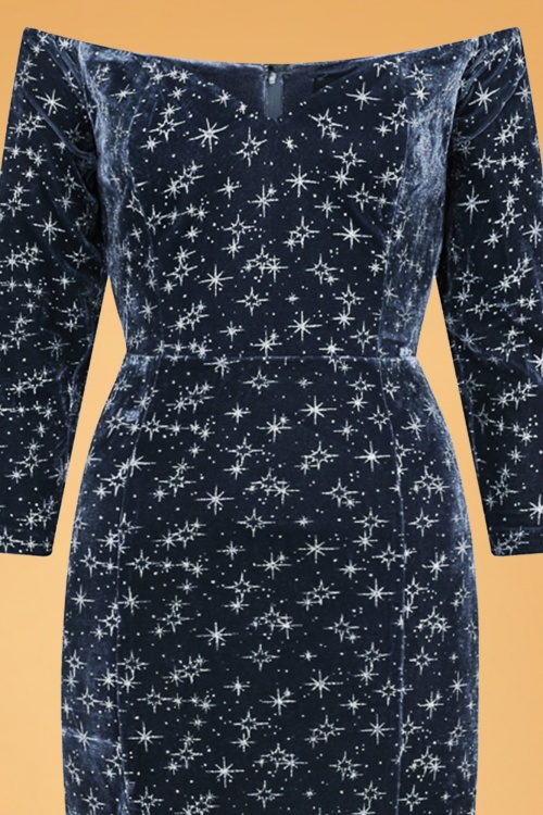 Collectif Clothing - Anjelica fluwelen maxi-jurk met glitters in houtskool 3