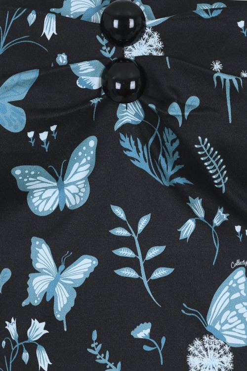 Collectif Clothing - Dolores Midnight Butterfly Doll Dress Années 50 en Noir 4