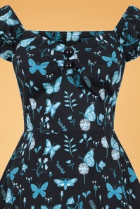 Collectif Clothing - Dolores Midnight Butterfly poppenjurk in zwart 3
