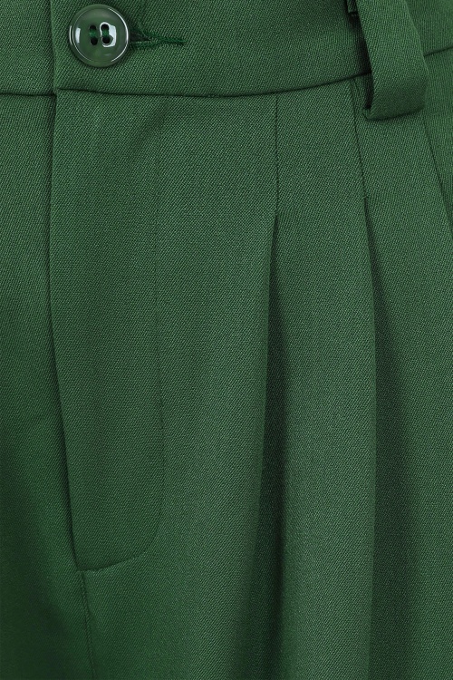 Collectif Clothing - Janine Trousers Années 40 en Vert 3