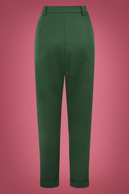 Collectif Clothing - 40s Janine Trousers in Green 4
