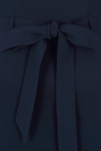 Collectif Clothing - Meadow Pencil Dress Années 50 en Bleu Marine 6