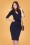 Collectif Clothing - 50s Meadow Pencil Dress in Navy 3